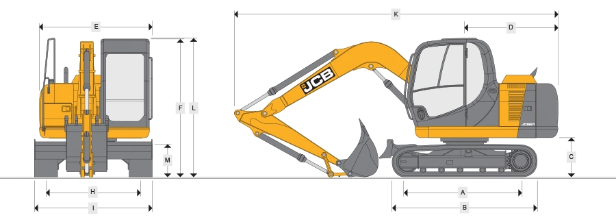 xe đào bánh xích JCB 81NXT