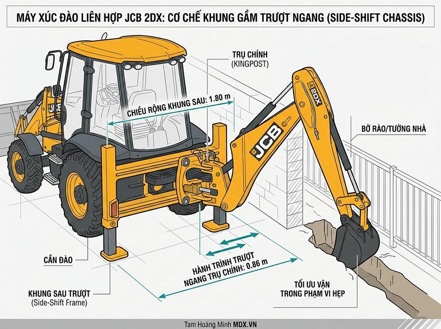 máy xúc đào liên hợp JCB 2DX