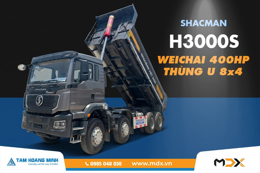 SHACMAN H3000S CUMMINS 385HP THÙNG U 8x4