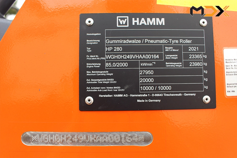 XE LU HAMM HP 280 - 2021