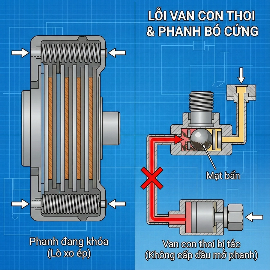 xe x&uacute;c l&ecirc;n dốc yếu