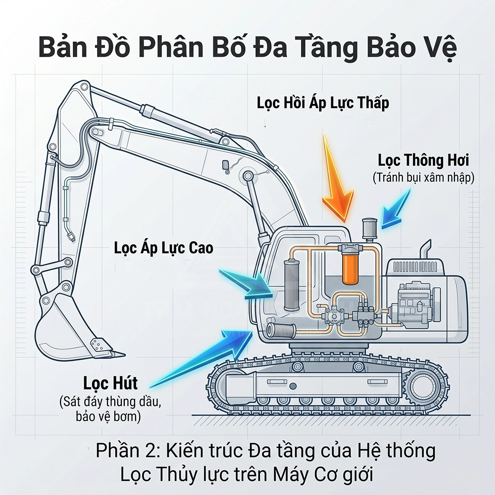 giải mã công nghệ lọc thủy lực trên máy cơ giơi