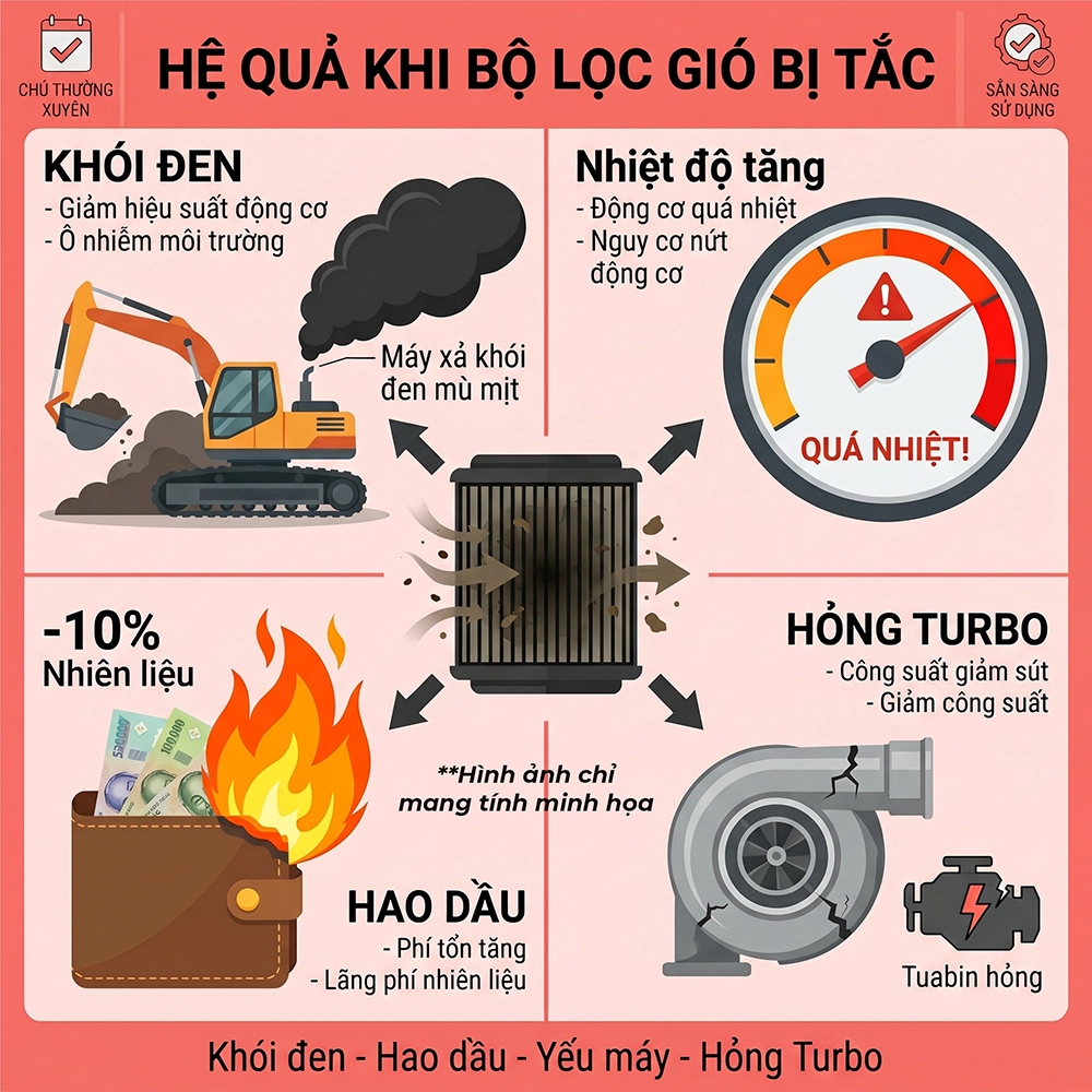 lọc gi&oacute; động cơ m&aacute;y cơ giới