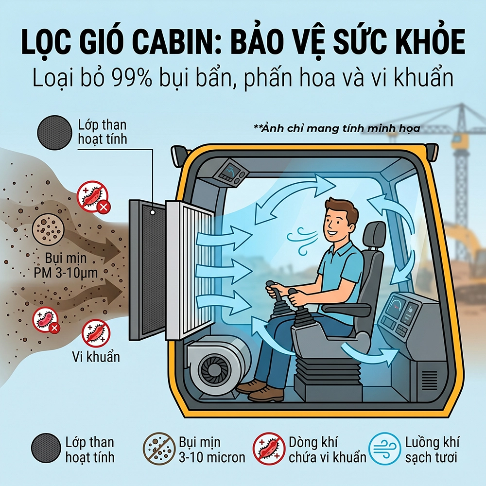 lọc gi&oacute; động cơ m&aacute;y cơ giới