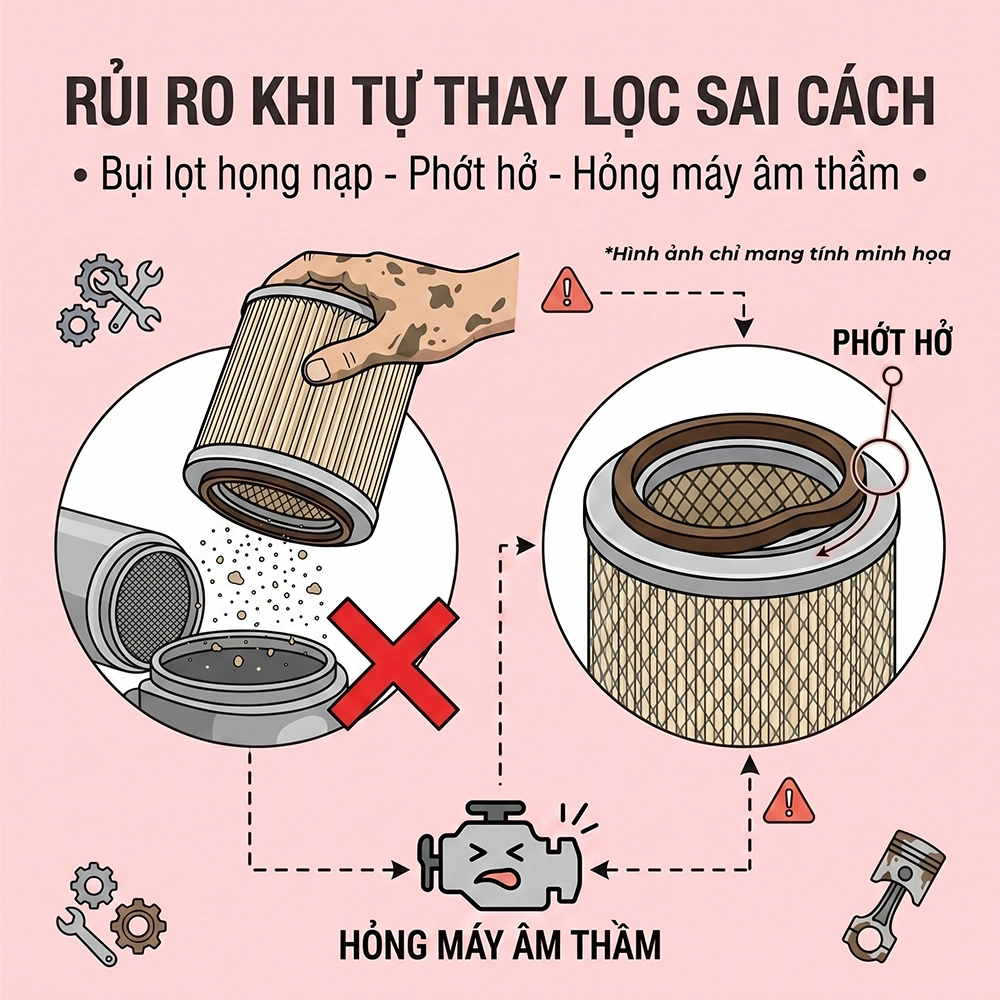 lọc gi&oacute; động cơ m&aacute;y cơ giới