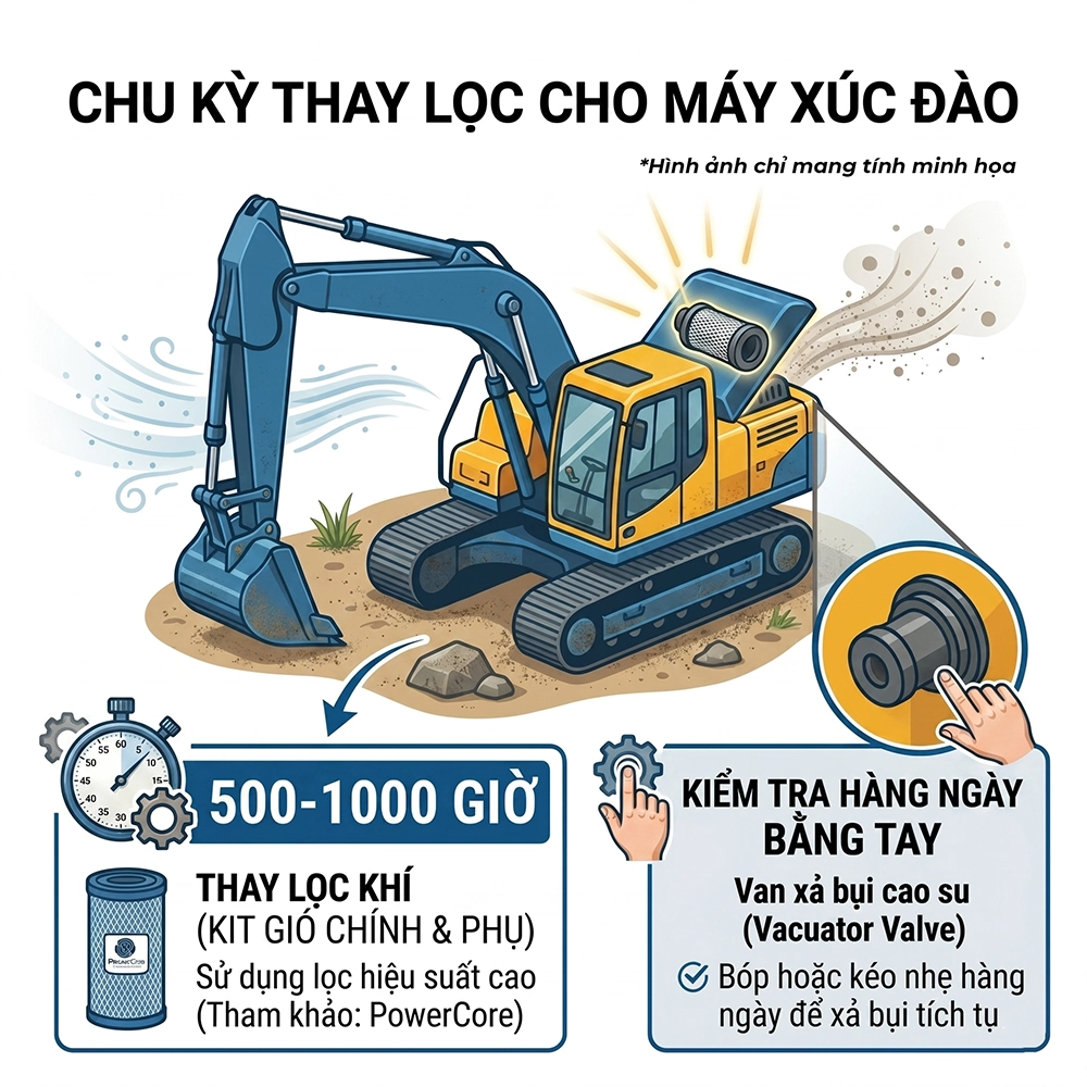 lọc gi&oacute; động cơ m&aacute;y cơ giới