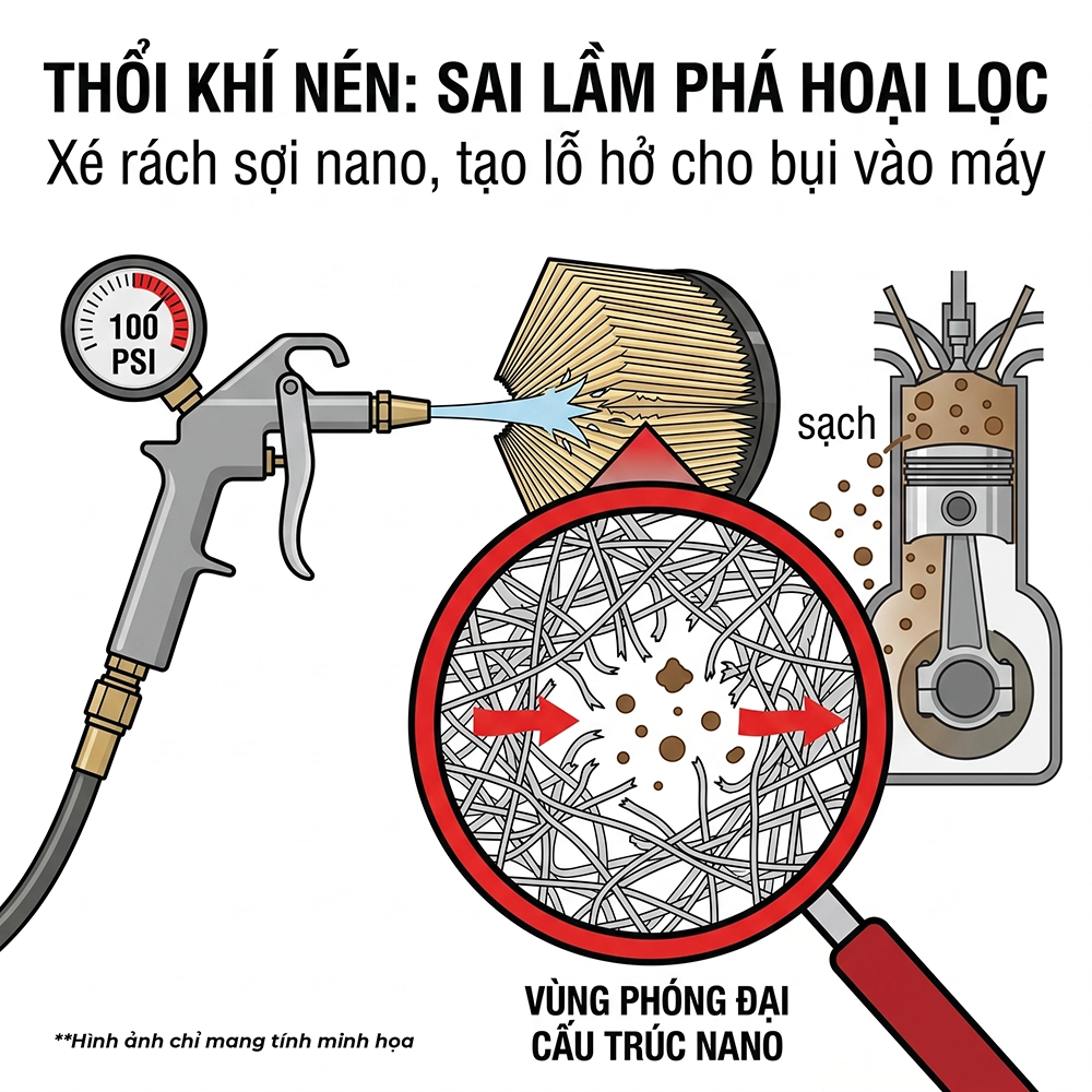 lọc gi&oacute; động cơ m&aacute;y cơ giới