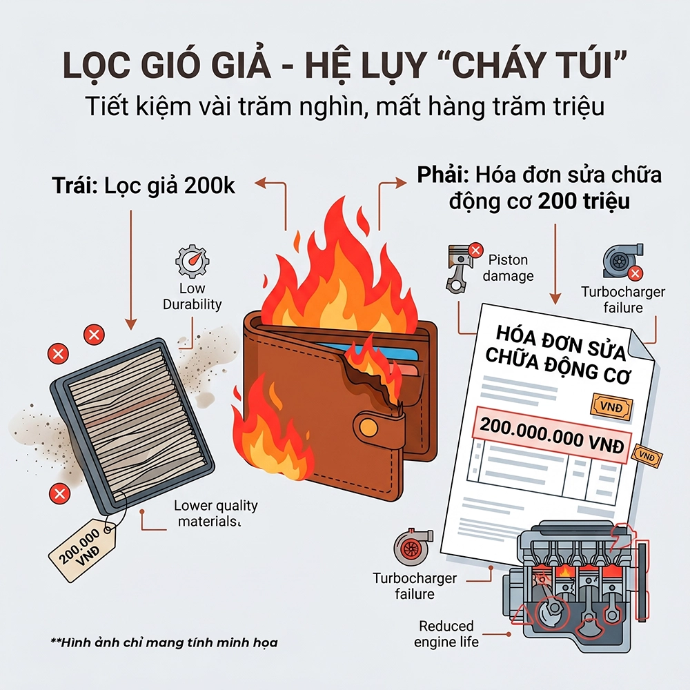 lọc gi&oacute; động cơ m&aacute;y cơ giới