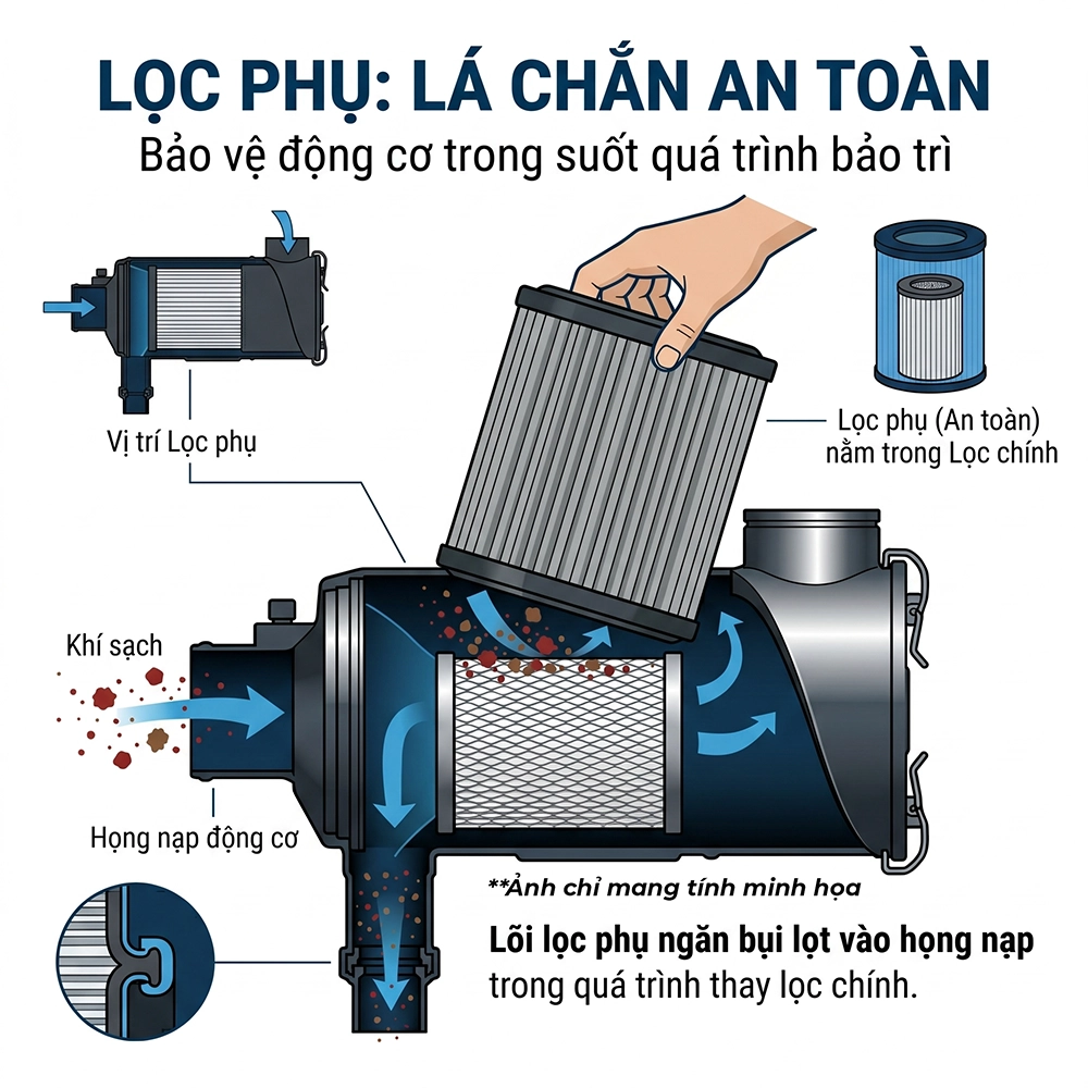 lọc gi&oacute; động cơ m&aacute;y cơ giới