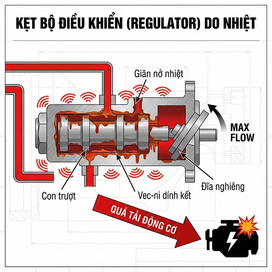 hiện tượng lịm tải tr&ecirc;n m&aacute;y x&uacute;c