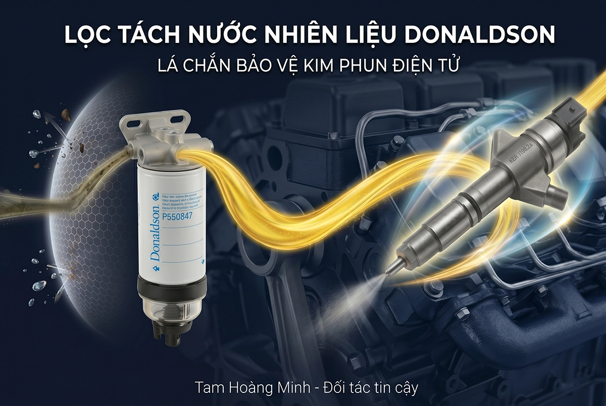LỌC NHIÊN LIỆU TÁCH NƯỚC DONALDSON - LÁ CHẮN ĐẦU TIÊN BẢO VỆ HỆ THỐNG BƠM KIM PHUN