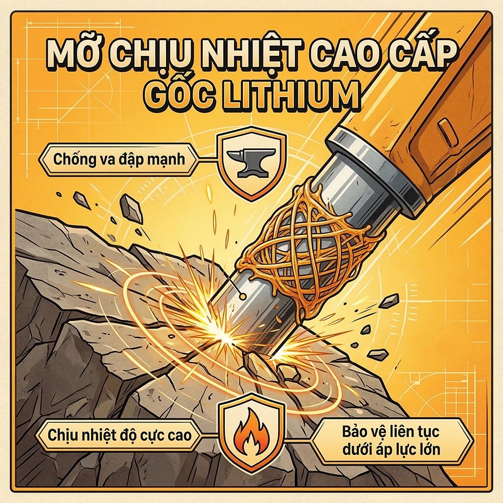 mỡ bôi trơn cho máy xúc