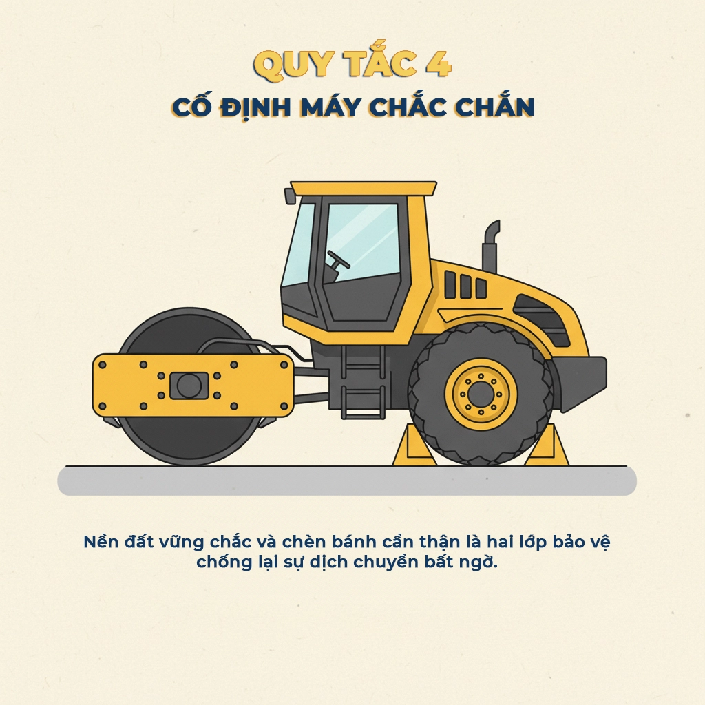 10 quy tắc an toàn khi sửa chữa xe lu tại công trường