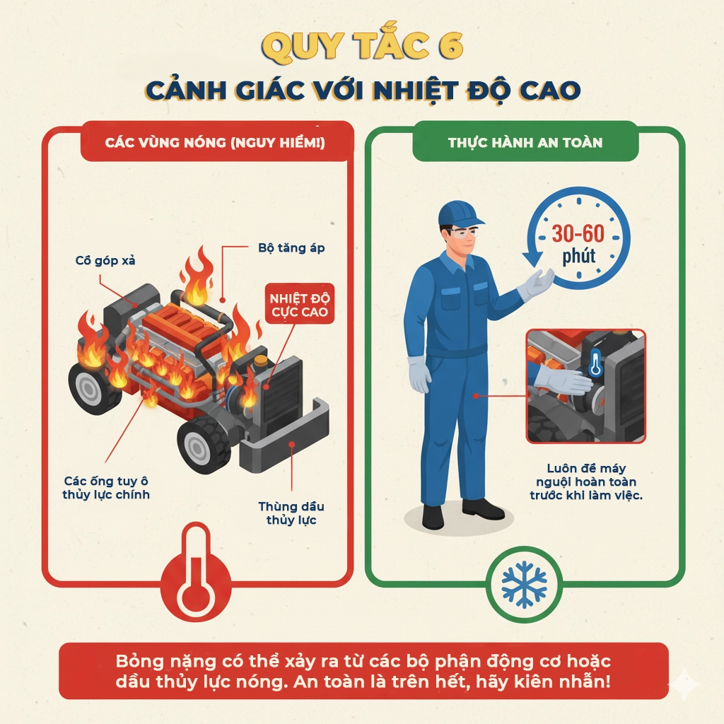 10 quy tắc an toàn khi sửa chữa xe lu tại công trường