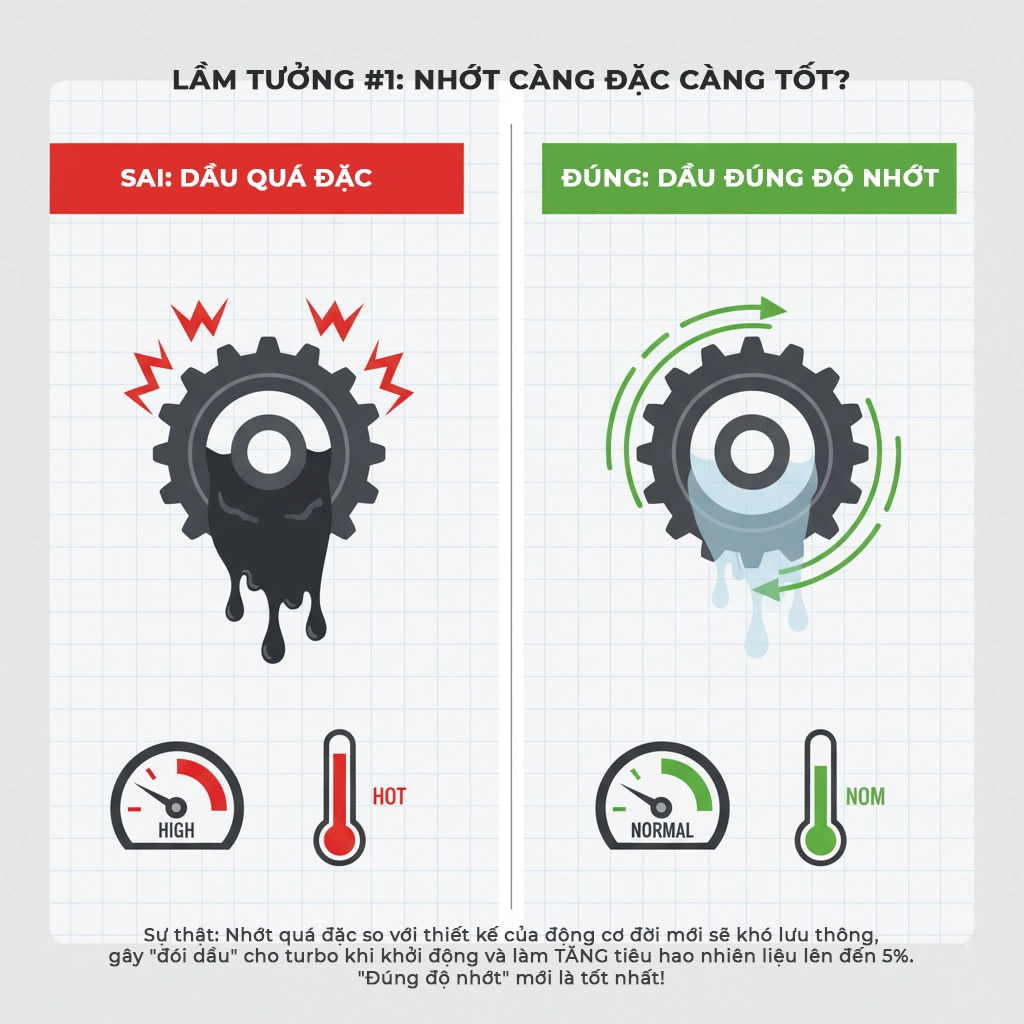 sử dụng sai nhớt động cơ