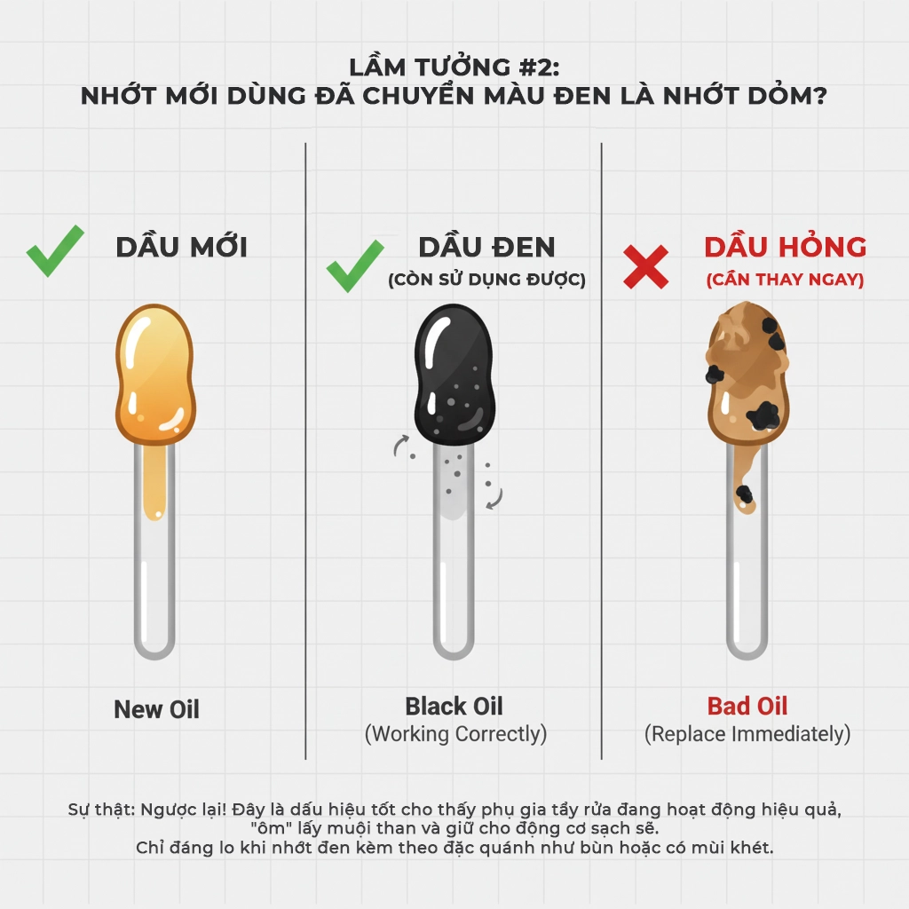sử dụng sai nhớt động cơ