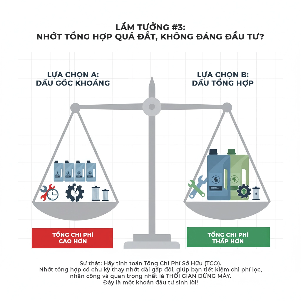sử dụng sai nhớt động cơ