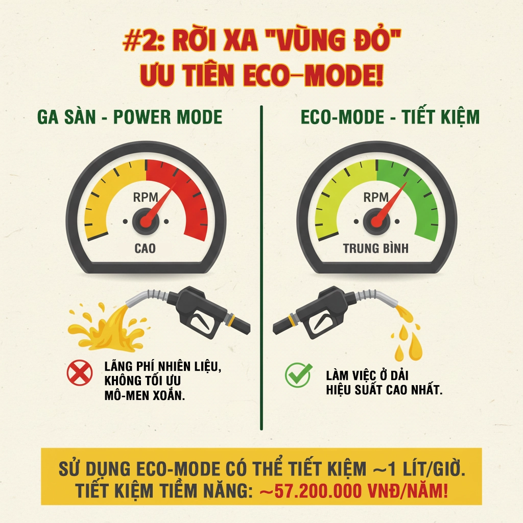 mẹo tiết kiệm nhiên liệu cho máy công trình