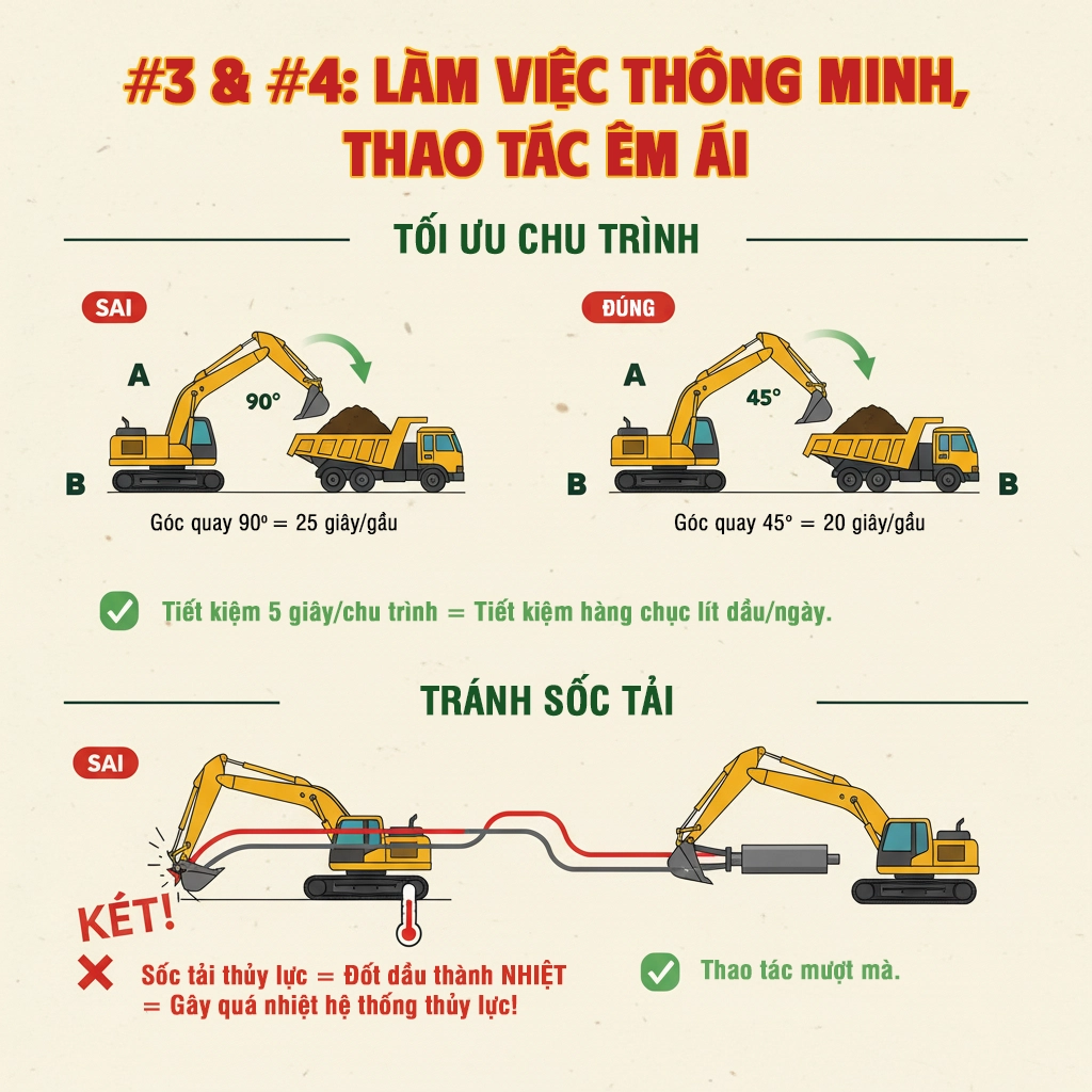 mẹo tiết kiệm nhiên liệu cho máy công trình