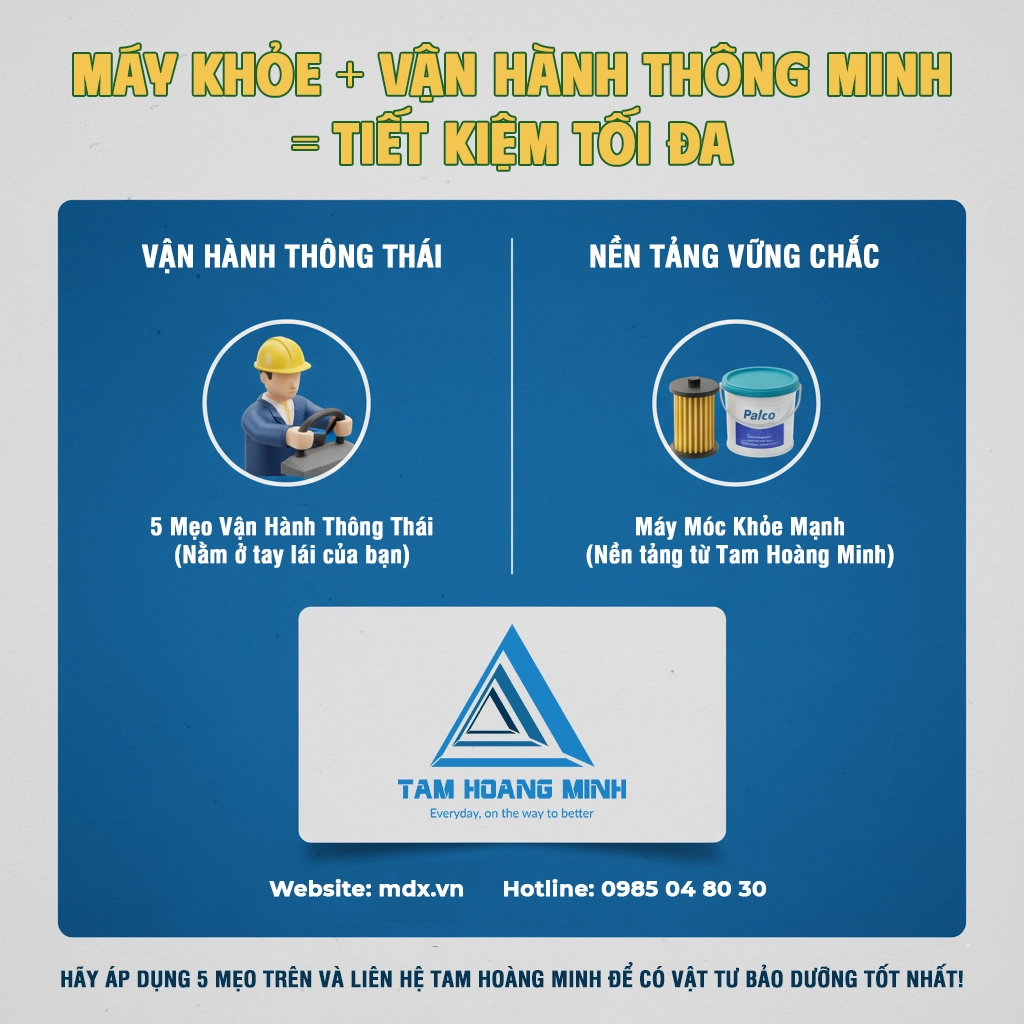 mẹo tiết kiệm nhiên liệu cho máy công trình