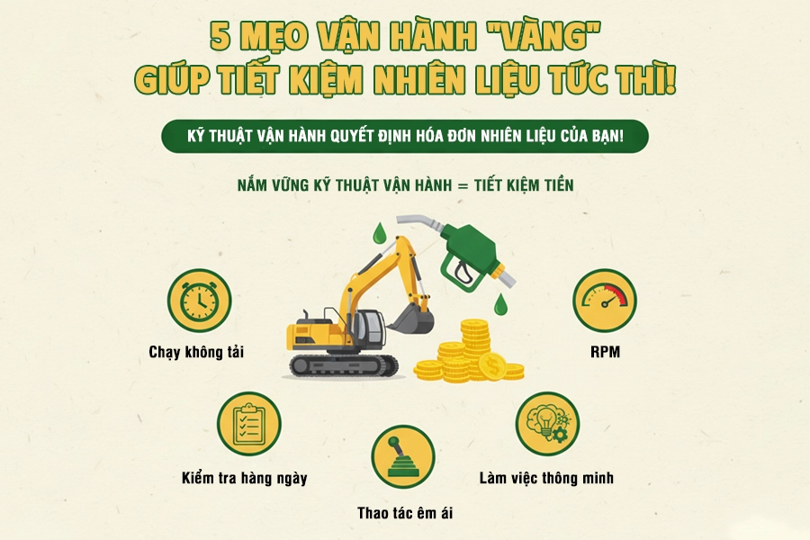 mẹo tiết kiệm nhiên liệu cho máy công trình