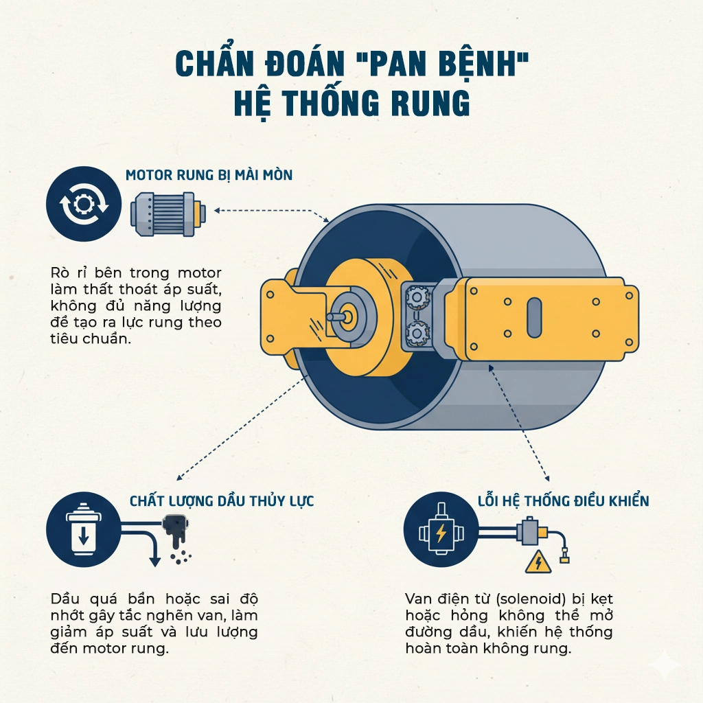 chẩn đoán và sửa chữa xe lu