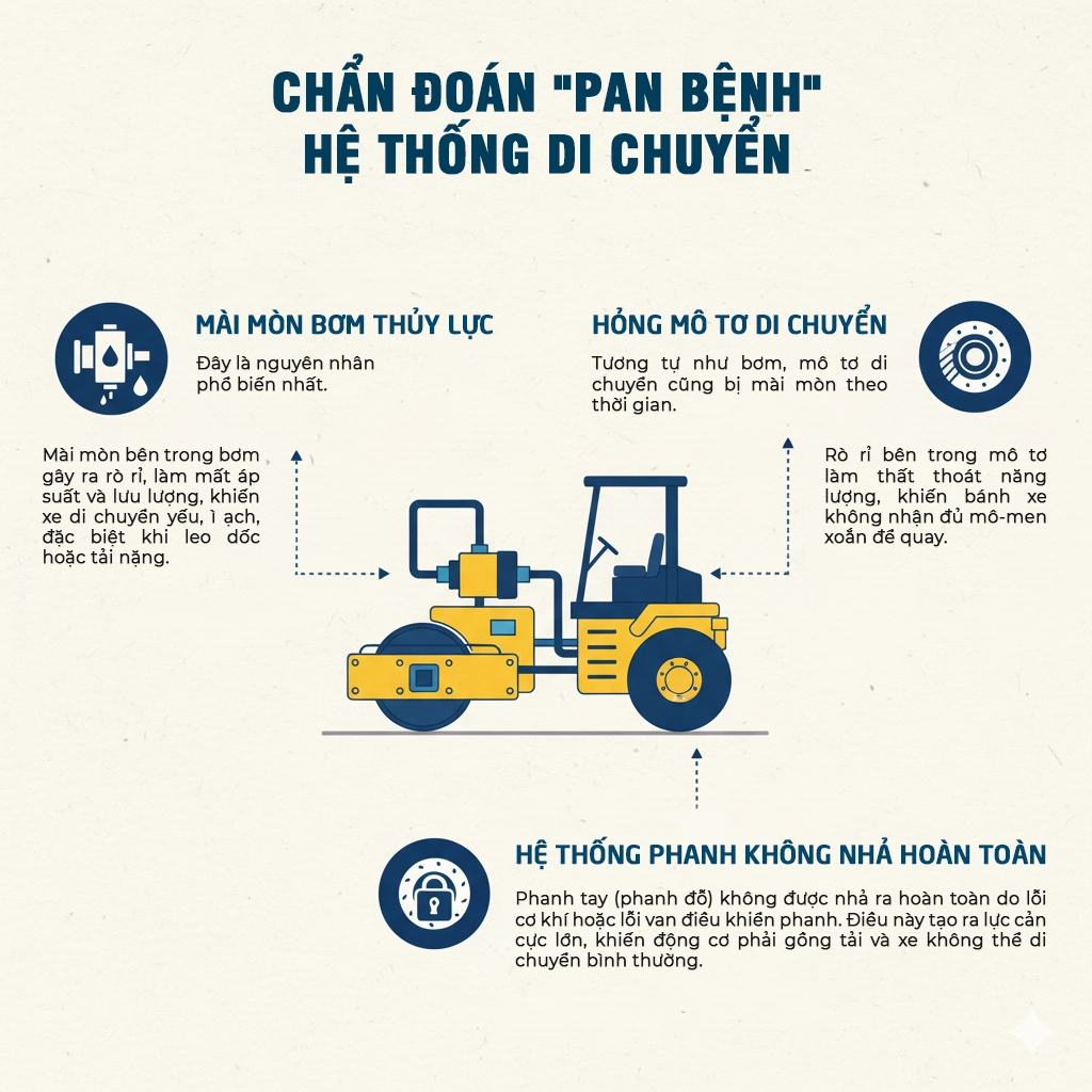 chẩn đoán và sửa chữa xe lu