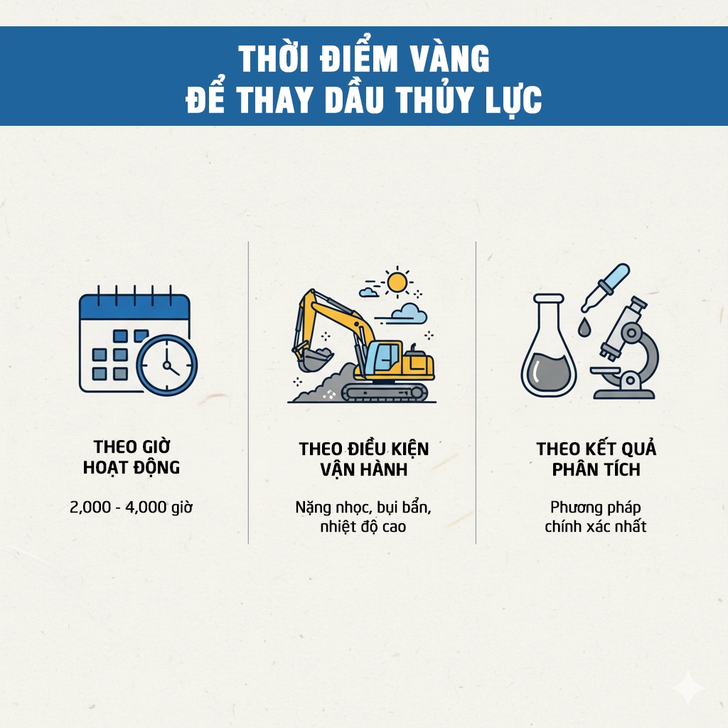 checklist thay dầu thủy lực