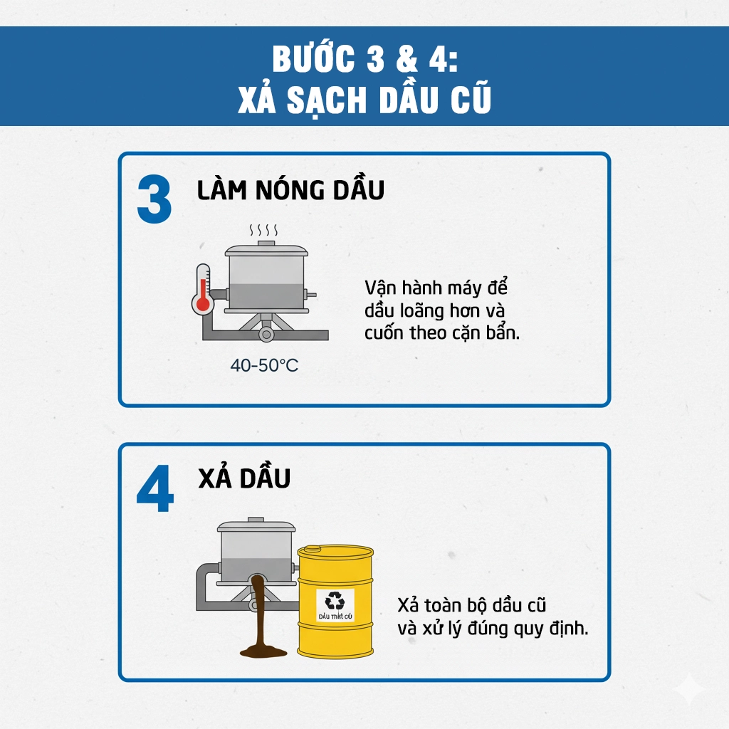 checklist thay dầu thủy lực