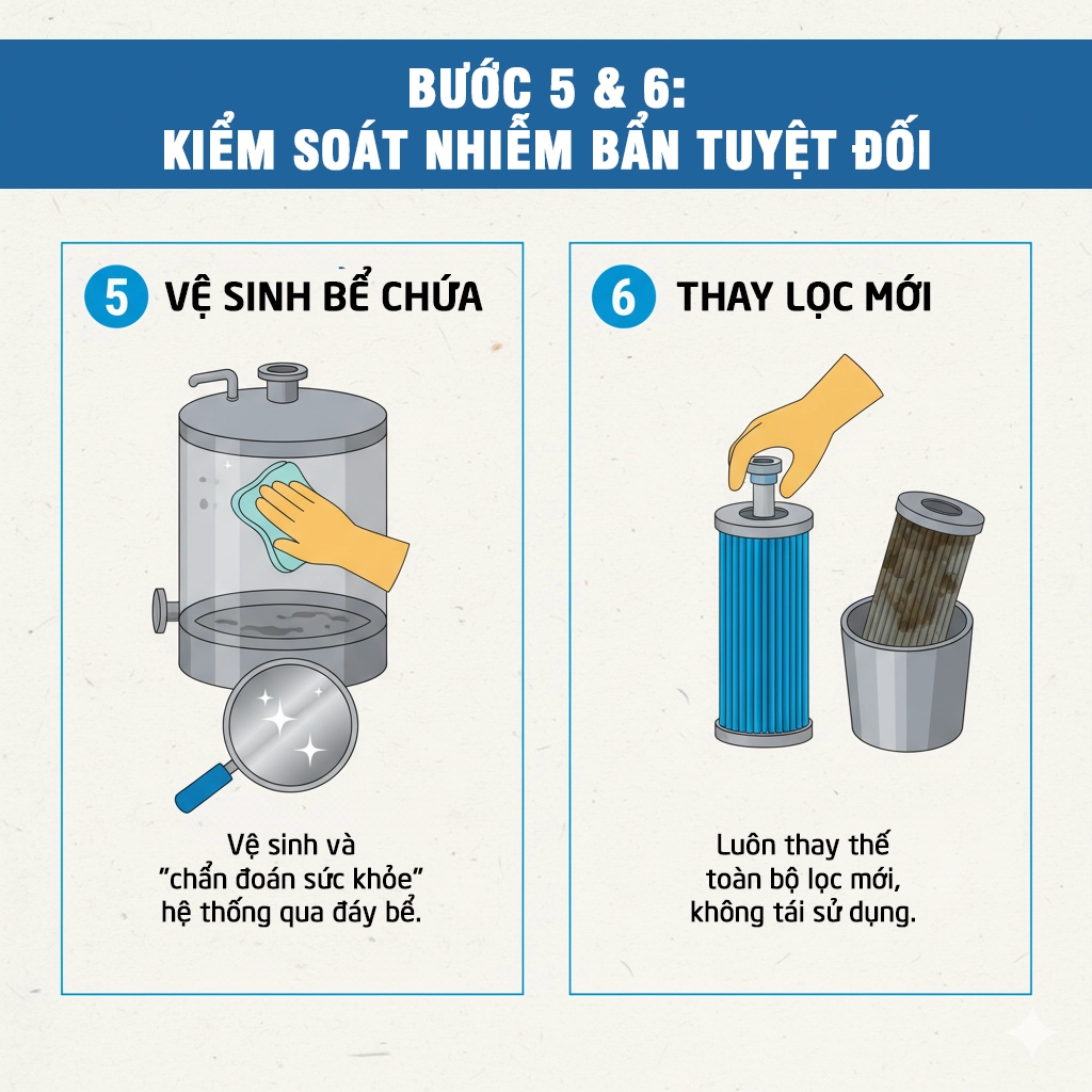 checklist thay dầu thủy lực