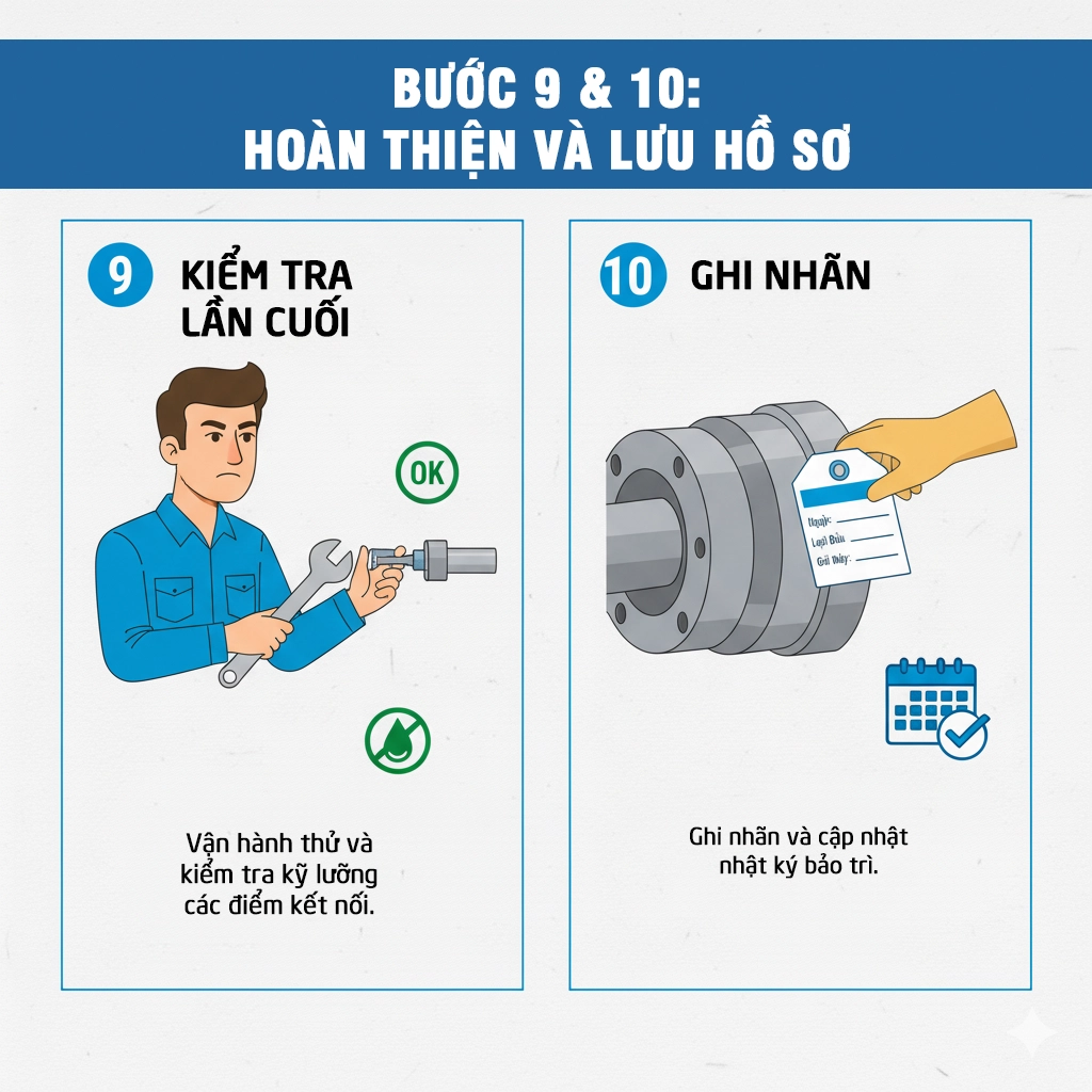 checklist thay dầu thủy lực