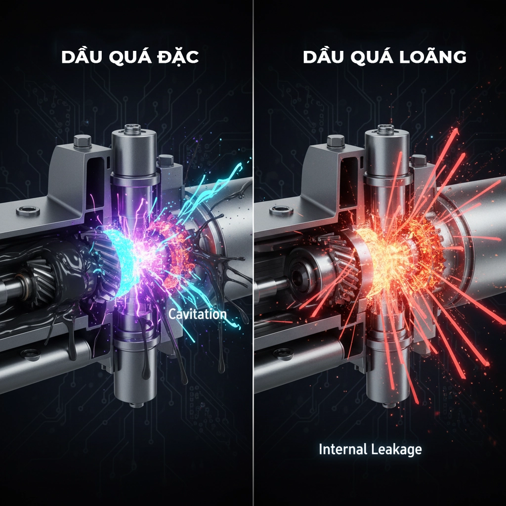chọn đúng độ nhớt dầu thủy lực