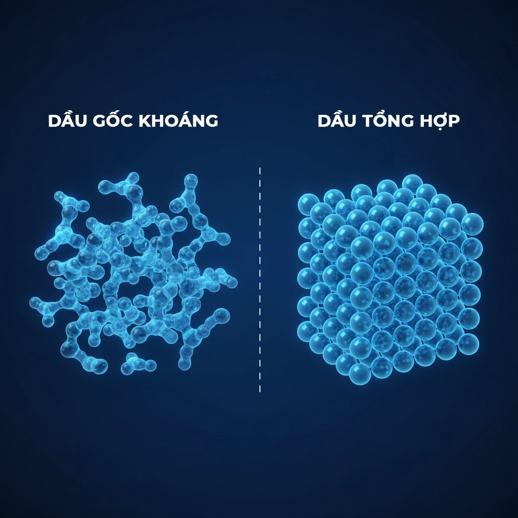 dầu tổng hợp và dầu gốc khoáng