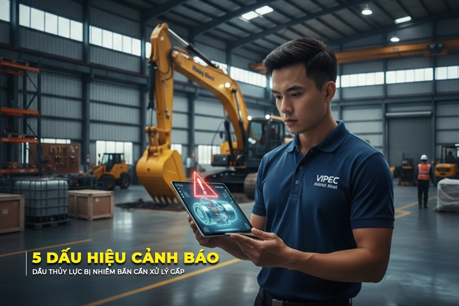 dấu hiệu dầu thủy lực nhiễm bẩn