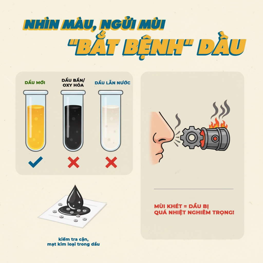 dấu hiệu nhận biết dầu hộp số cần thay thế