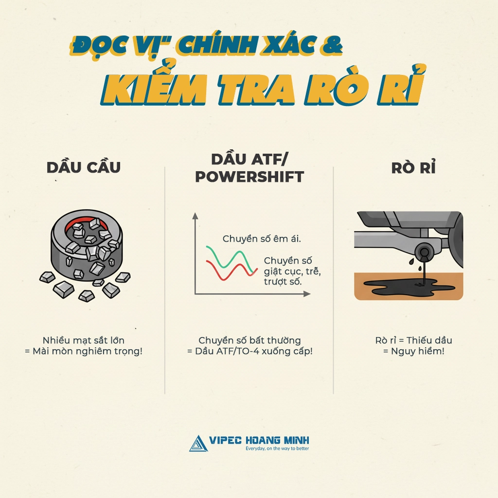 dấu hiệu nhận biết dầu hộp số cần thay thế