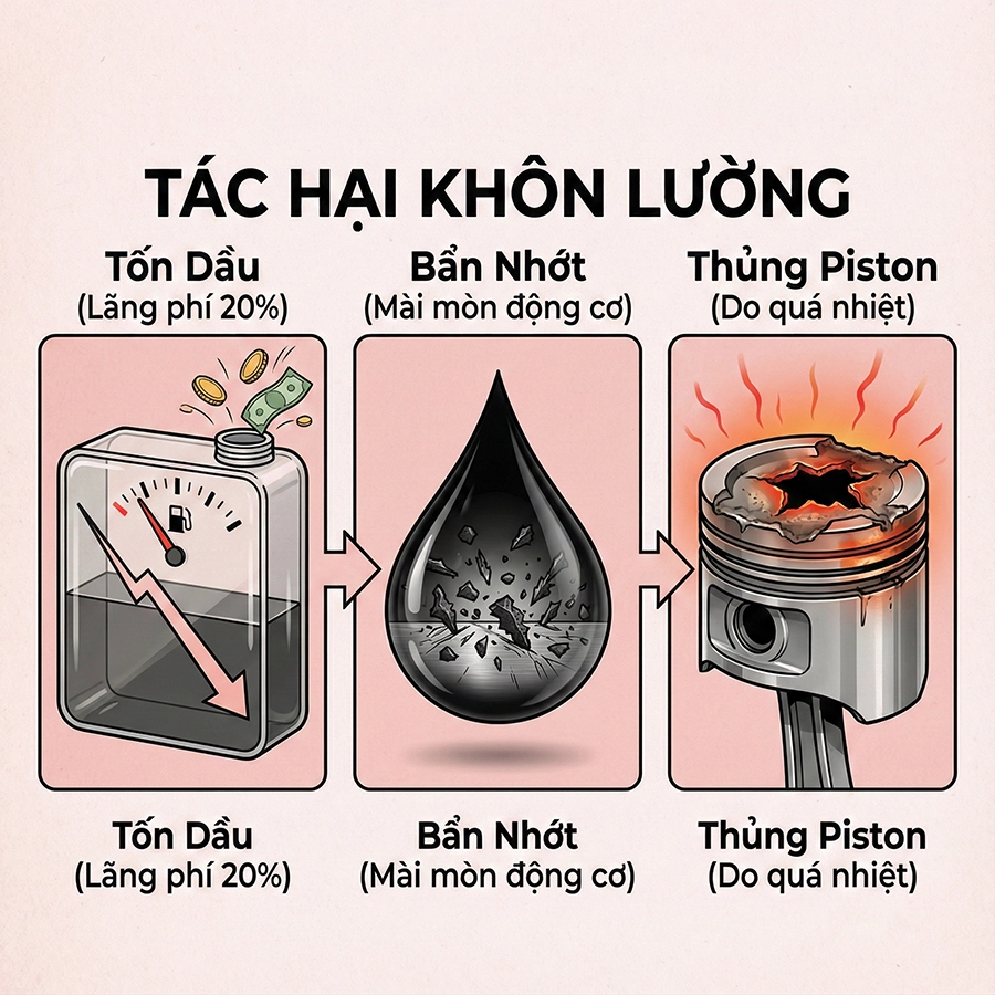 động cơ diesel ra khói đen