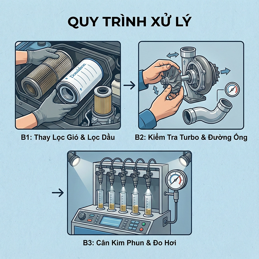 động cơ diesel ra khói đen