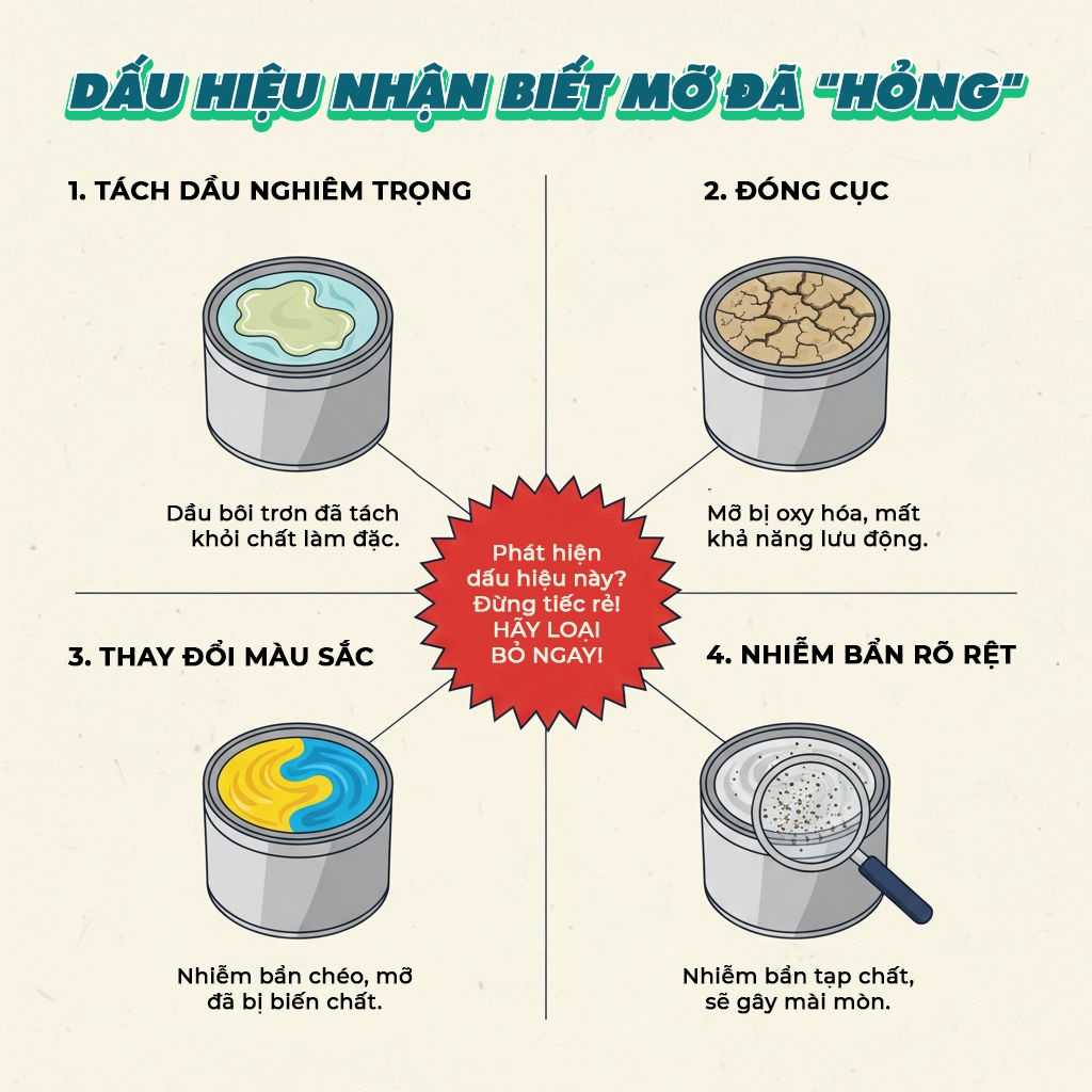 hướng dẫn bảo quản mỡ bôi trơn