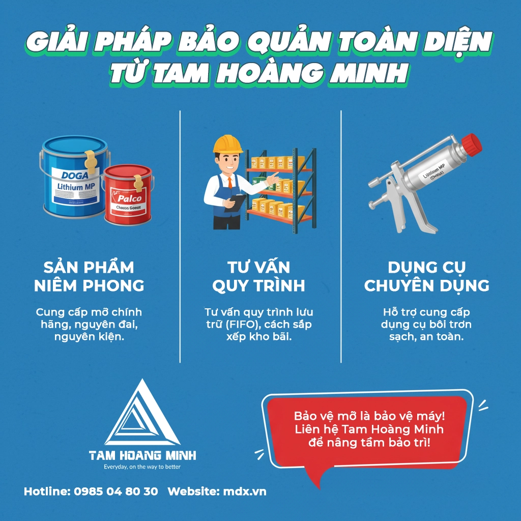 hướng dẫn bảo quản mỡ bôi trơn