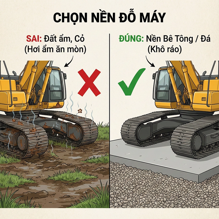 bảo quản máy cơ giới ngủ đông