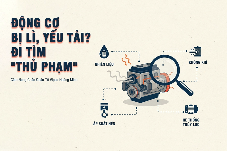 khắc khục động cơ xe lu ù lì, yếu tải