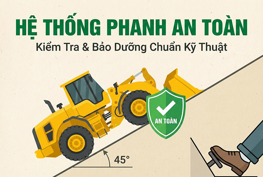 HỆ THỐNG PHANH MÁY CÔNG TRÌNH: CÁC HẠNG MỤC CẦN KIỂM TRA ĐỂ ĐẢM BẢO AN TOÀN TUYỆT ĐỐI