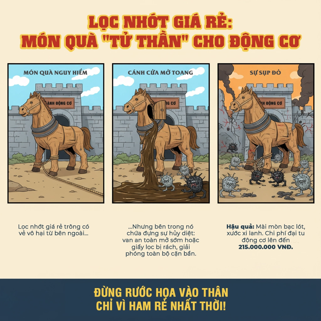 sử dụng lọc nhớt lọc nhiên liệu giá rẻ