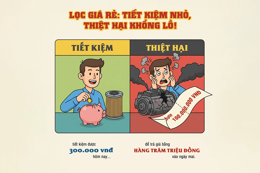 sử dụng lọc nhớt lọc nhiên liệu giá rẻ
