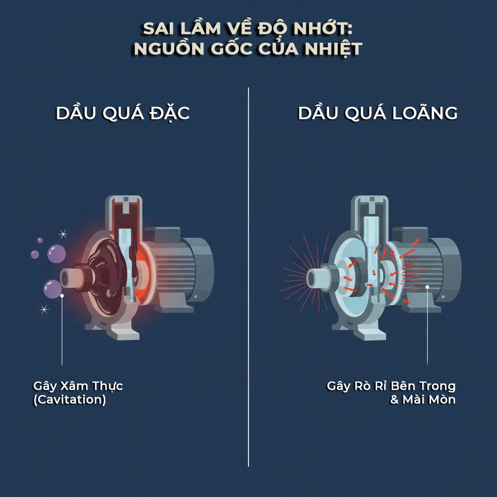 dầu thủy lực quá nhiệt