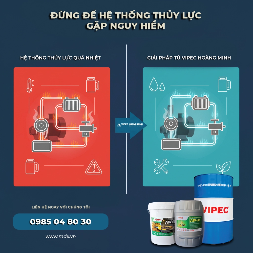 dầu thủy lực quá nhiệt