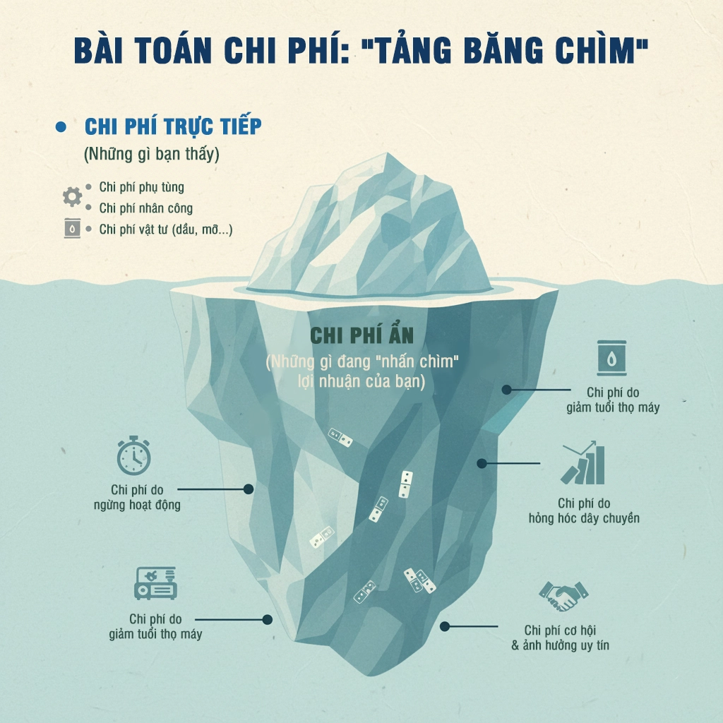 phân tích chi phí sửa xe lu