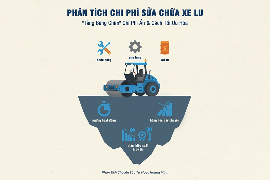 phân tích chi phí sửa xe lu