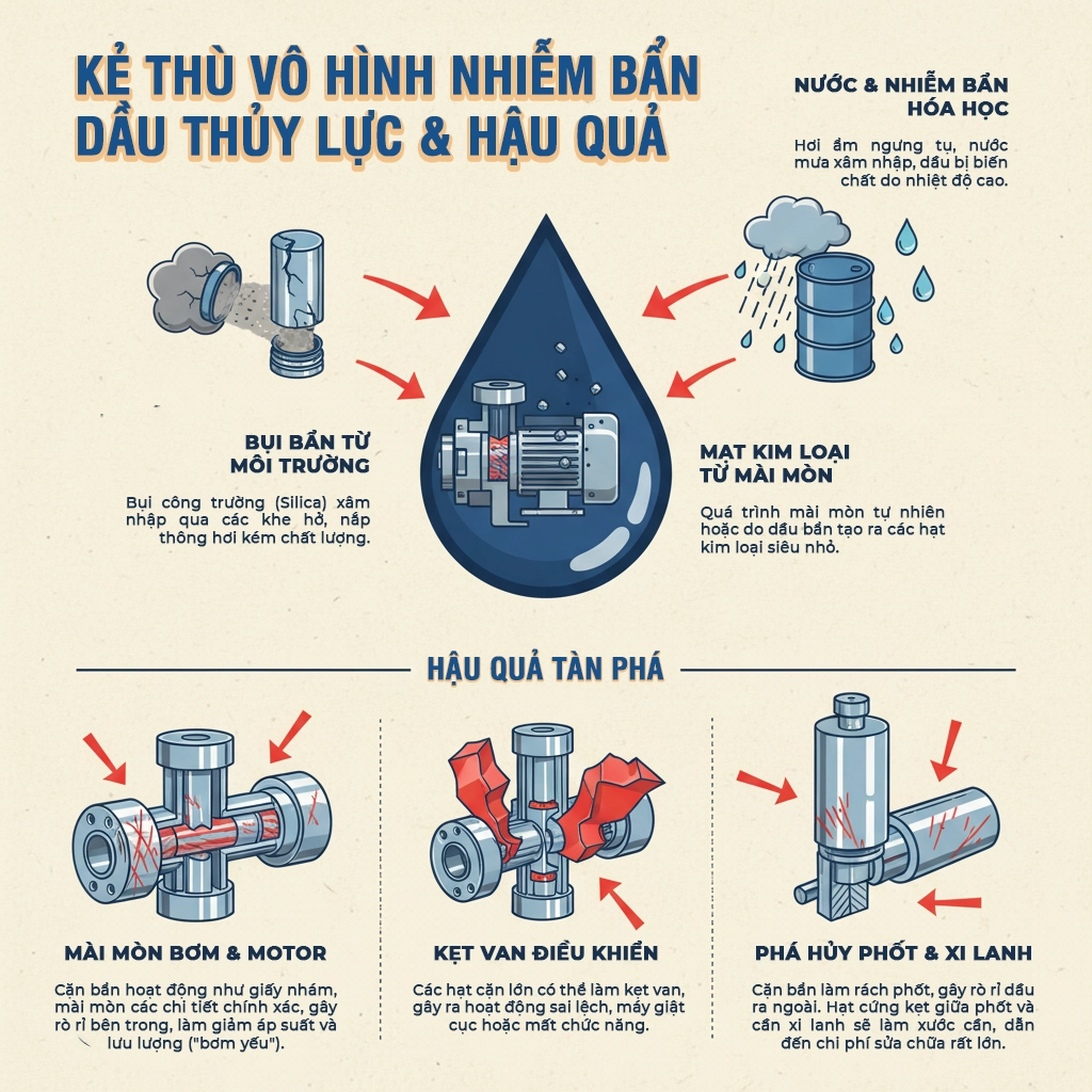 tại sao cần thay lọc thủy lực định kỳ